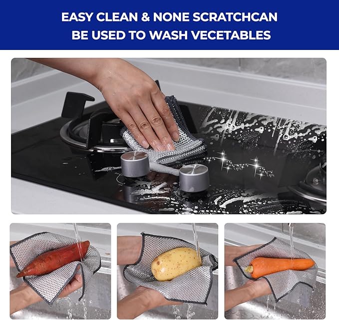 24PCS 3-Layer Non-Scratch Multipurpose Steel Wire Dishcloths - Image 4