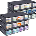 Under Bed Storage Containers, 6 Pack Blanket Storage Bags, Collapsible Storage by Unknown