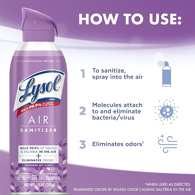 Lysol Air Sanitizer Spray with Bacterial Odor Eliminator - Image 6