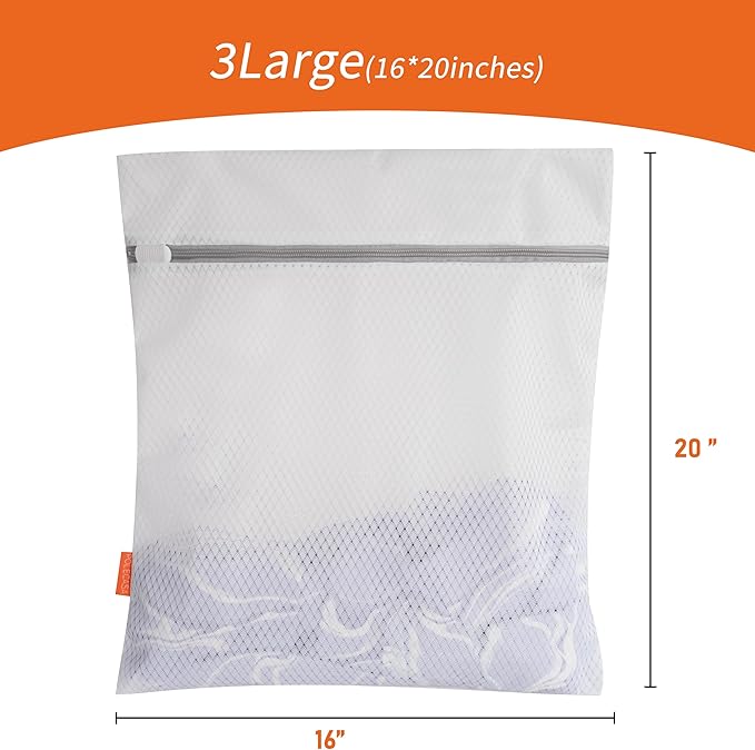 Polecasa 3Pcs 16 x 20 Inches Extra Durable 125g Diamond Mesh Laundry Bags - Image 6