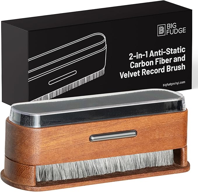 Big Fudge Vinyl 2-in-1 Wooden Record Cleaning Brush by BigFudge