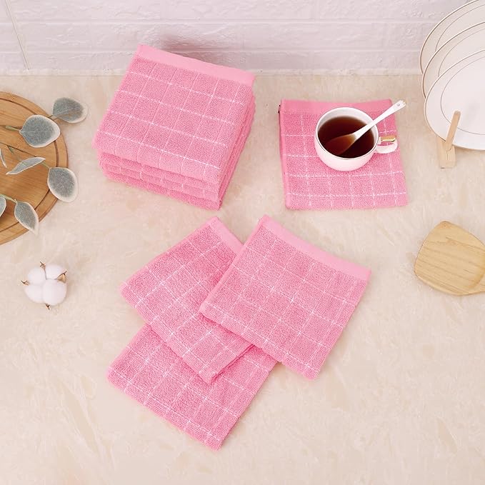 Mordimy 100% Cotton Terry Cloth Dish Cloths, Soft and Absorbent Checkered Dish - Image 7