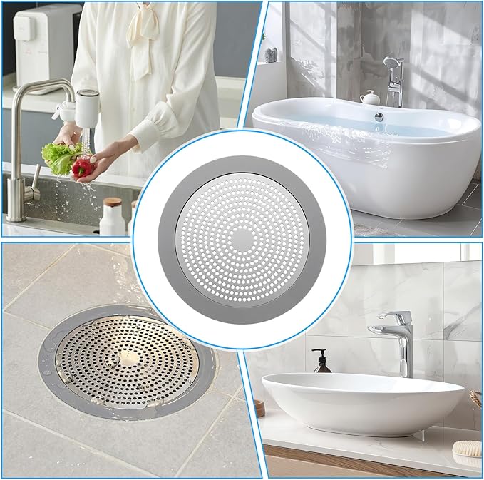 Flat Shower Drain Hair Catcher Stainless Steel Shower Drain Cover Hair Catcher - Image 6