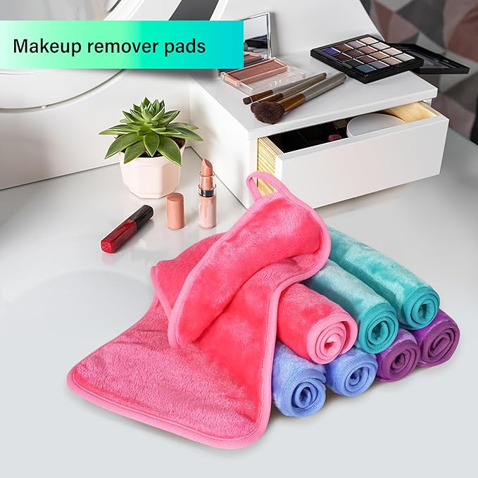 Nugilla Makeup Remover Cloths, 8 Packs Makeup Remover Towels Reusable Face Wash - Image 5