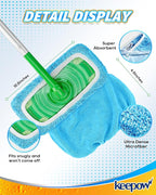 KEEPOW Reusable Dry Sweeping Cloths Microfiber Wet Pads Refill Compatible - Image 3