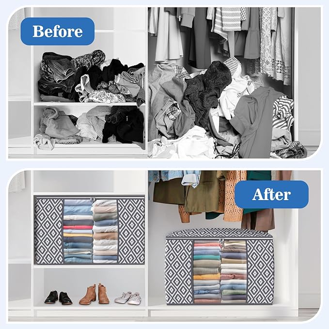 Direct 100L, 4 Pack, Storage Containers, Large Clothes Storage Bins Foldable - Image 4