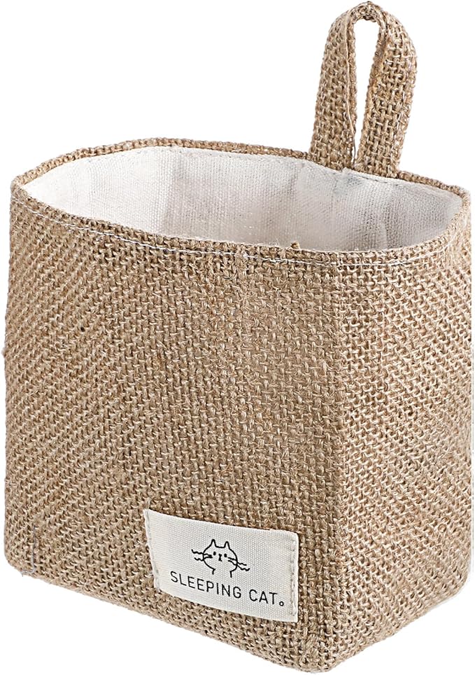 Small Cotton and Linen Hanging Storage Basket by Unknown