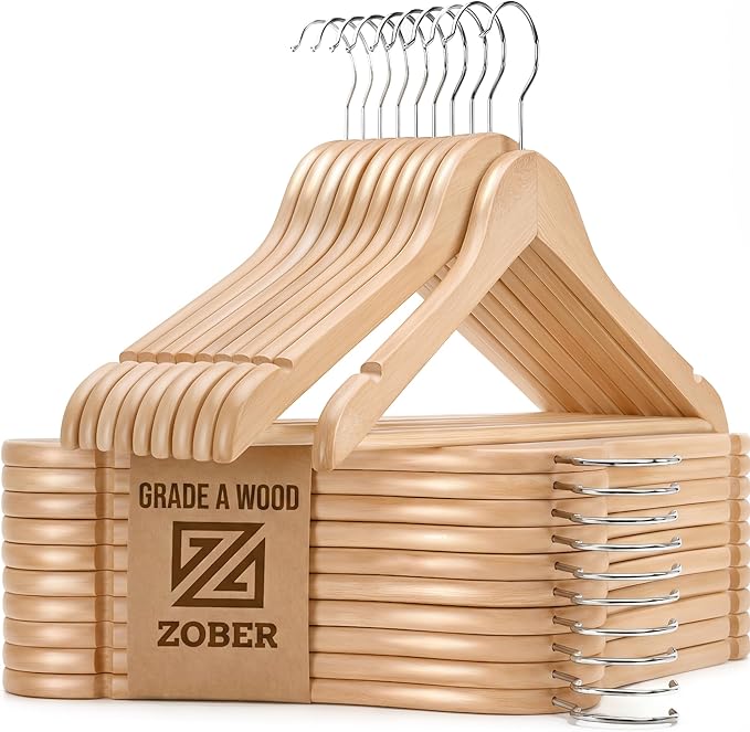 ZOBER High-Grade Wooden Hangers by ZOBER