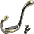 Rok Hardware Heavy Duty Dual Coat Hook, Antique Brass, 10 Pack ROKCH101AB by Rok