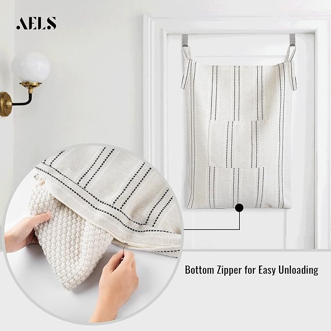 AELS Farmhouse Hanging Laundry Hamper - Image 2