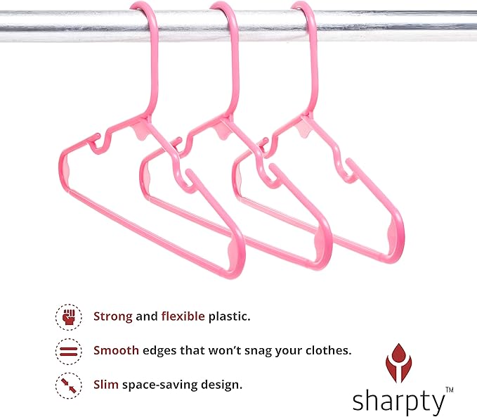 Sharpty Kids Plastic Hangers, Children's Hangers - Image 4