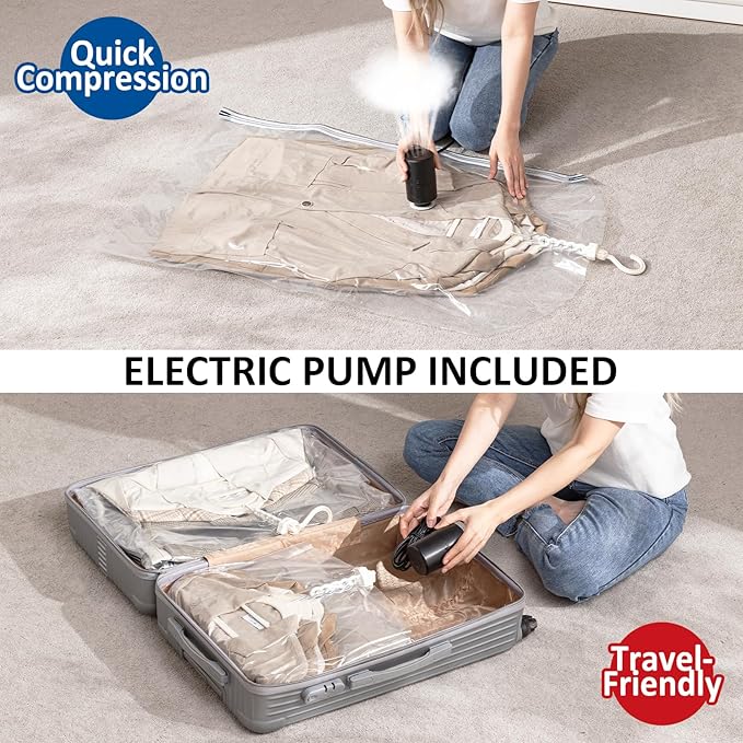 Hanging Vacuum Storage Bags, 6 Pack Hanging Storage Bags - Image 6