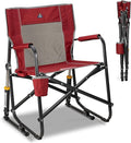 GCI Outdoor Freestyle Rocker Camping Chair | Portable Folding Rocking Chair with Solid, Durable Armrests, Drink Holder & Comfortable Backrest — Cinnamon by GCIOUTDOOR