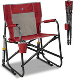 GCI Outdoor Freestyle Rocker Camping Chair | Portable Folding Rocking Chair with Solid, Durable Armrests, Drink Holder & Comfortable Backrest — Cinnamon by GCIOUTDOOR