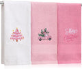 3 Pcs Pink Christmas Hand Towels by SmoothNovelty