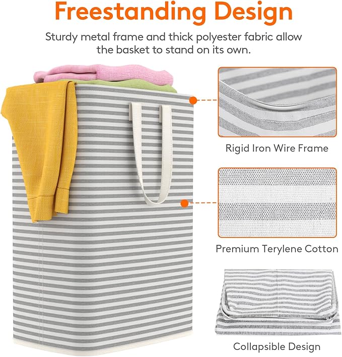 Lifewit 2 Pack Laundry Hamper Large Collapsible Laundry Baskets, Freestanding - Image 2
