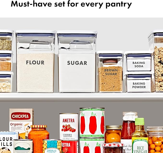 OXO Good Grips 8-Piece Prelabeled Baking POP Container Set - Image 3