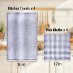 Homaxy Kitchen Towels and Dishcloths Set, 16 x 25 and 12 x 12 Inches, Super - Image 3
