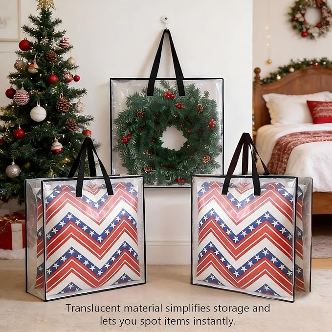 Heavy-Duty Clear Wreath Storage Bag & Sturdy Moving Box Alternative – 26 Inch - Image 2