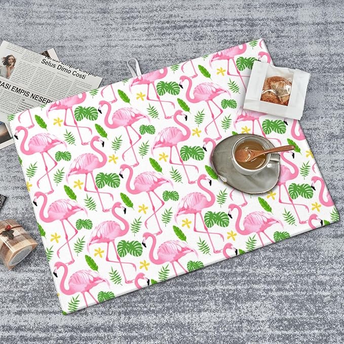 Pink Flamingo Leaf Dish Drying Mat 18x24 - Image 8