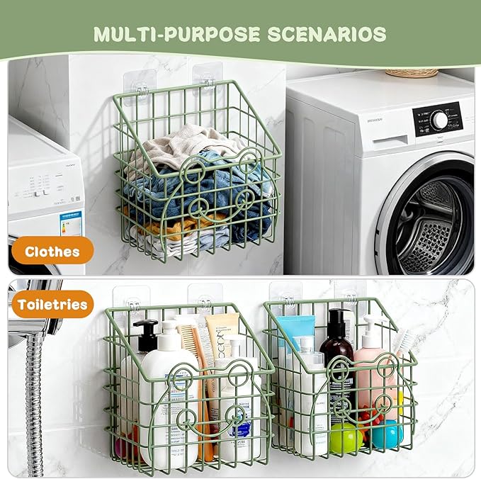 2 PackBath Toy Organizer, Wall Mounted Shower Storage Basket - Image 6