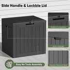 NEWBULIG 31 Gallon Outdoor Storage Box, Waterproof Deck Box with Lockable Lid, Patio Furniture Bench & Side Table, Easy Assembly, for Garden, Pool, Patio & Backyard Organization, Black - Image 5