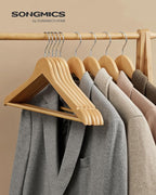 SONGMICS Solid Wood Hangers, Pants Bar, 360° Swivel Hook, Non-Slip - Image 2