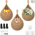 Hanging Fruit Baskets for Kitchen, 3 Pack Boho Wall Hanging Basket for Fruits & by Ycsst