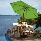 JEAREY 7.5FT Patio Umbrella Market Table Umbrella with 6 Sturdy Ribs, Push Button Tilt/Crank Outdoor Umbrella for Garden, Deck, Backyard, Pool and Beach,Grass Green - Image 4