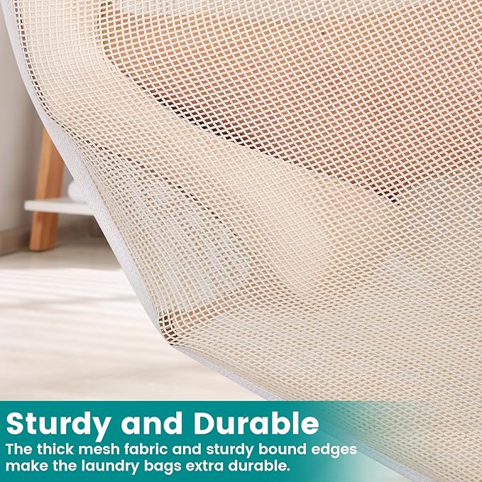 4Pcs Durable Cotton Mesh Laundry Bags - Image 7