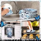 Breling Set of 6 Blue Daisy Kitchen Towel Vintage Themed Dish Towel Bathroom - Image 6