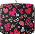 Happy Valentine's Day Black Dish Drying Mat by Sweetshow