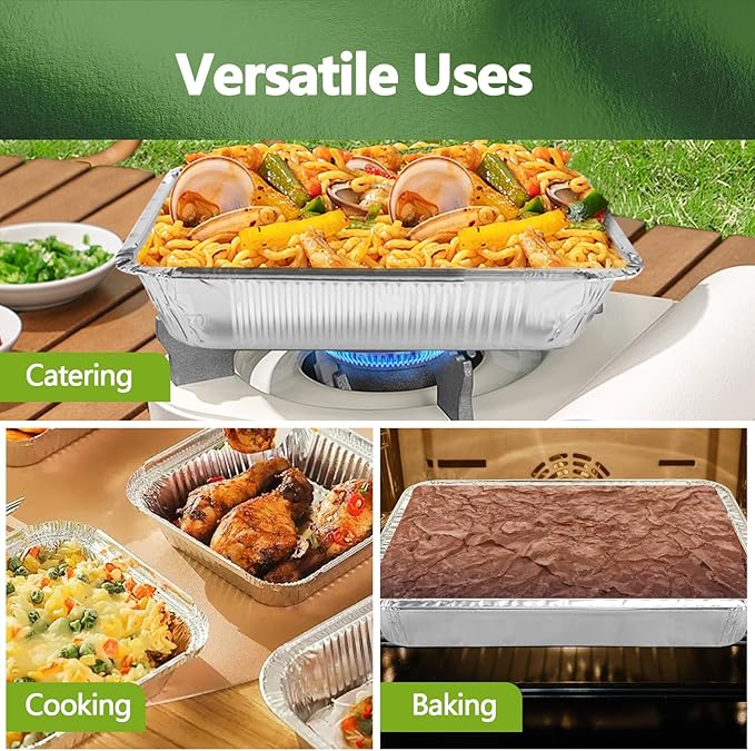 Thickened 20 Pack Heavy Duty Aluminum Pans, 9x13 Aluminum Foil Pans Disposable - Image 7