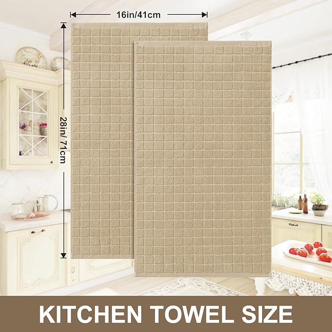 Homaxy Premium Cotton Kitchen Towels 16"x 28", Large Natural Ring Spun 390 GSM - Image 5