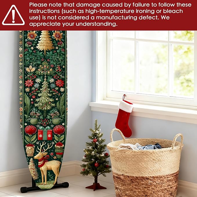 Nuxovilar Ironing Board Cover Winter Deer and Tree Pattern Polyester 15x54 - Image 6
