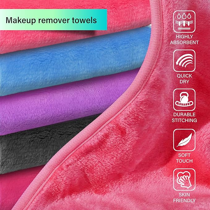 Nugilla Makeup Remover Cloth, 13x7 Inch Reusable Makeup Remover Towels - Image 3