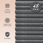 Wealuxe Dark Gray Washcloths 48 Pack - Image 2