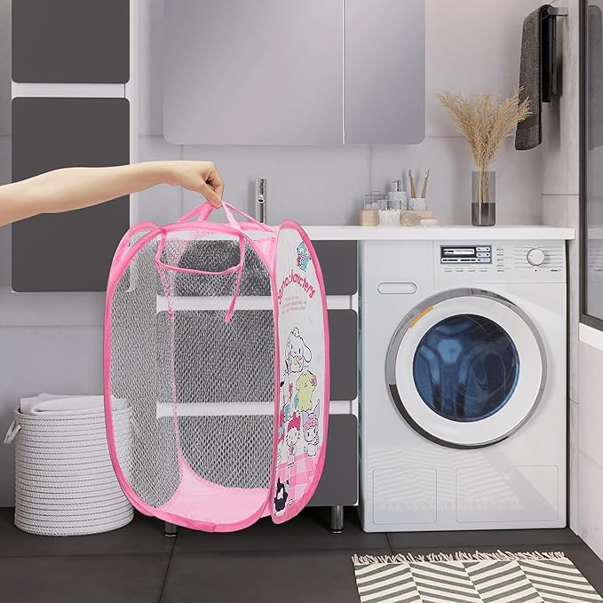 Cute Mesh Popup Laundry Hamper - Image 2