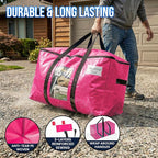 TAILI 12 Pack Pink Extra Large Moving Bags, Heavy Duty Totes - Image 3