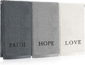 3 Pcs Faith Hope Love Farmhouse Decorative Hand Towels by FuWeave