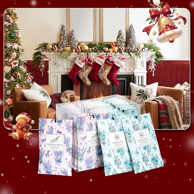 MYARO 20 Packs Lavender Linen Scent Sachet Long Lasting Closet Drawer - Image 8