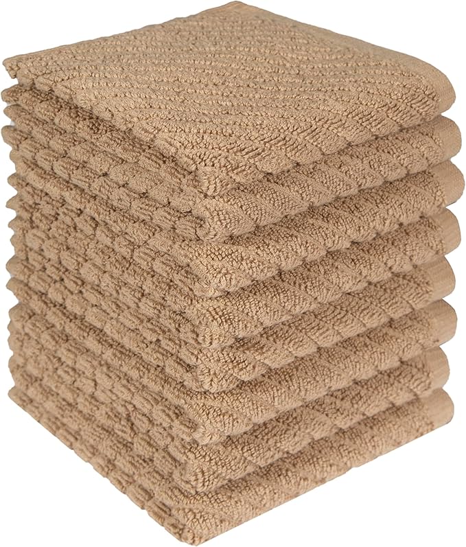 Bumble Towels Premium Kitchen Dish Cloths | 8 Pack | Diagonal Deluxe Dish Cloth by BumbleTowels