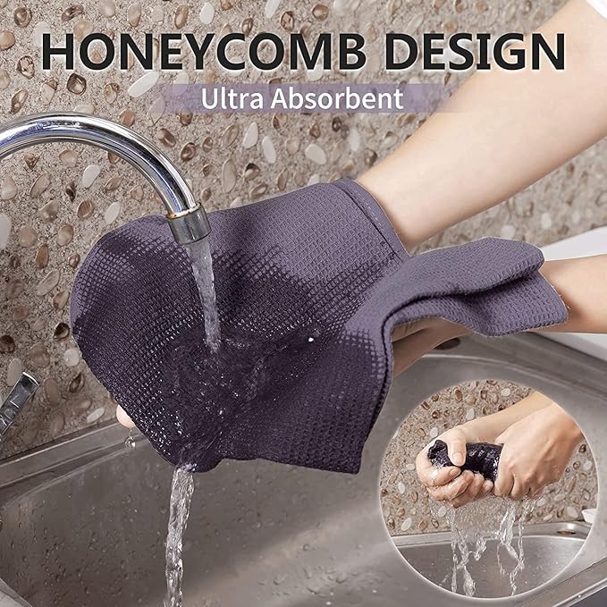 QUILTINA Dish Towels Set, 100% Cotton Waffle Weave Kitchen Towels 12 Pack - Image 3