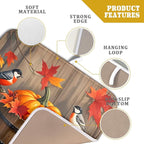 Fall Dish Drying Mat for Kitchen Counter 16x18 Autumn Pumpkin Birds Harvest - Image 4
