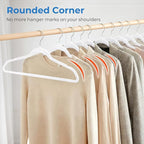 Smartor White Velvet Hangers 50 Pack, Non Slip Clothes Hangers - Image 6