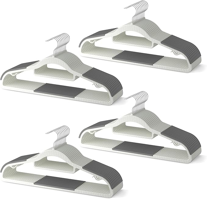 40 Pack Heavy Duty Plastic Hangers, Non Slip Clothes Hangers by MLKJHHI