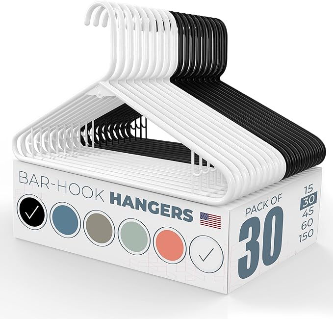 Neaties Plastic Hangers 30 Pack – Made in The USA – 6lb Capacity Standard by NeatiesHangers