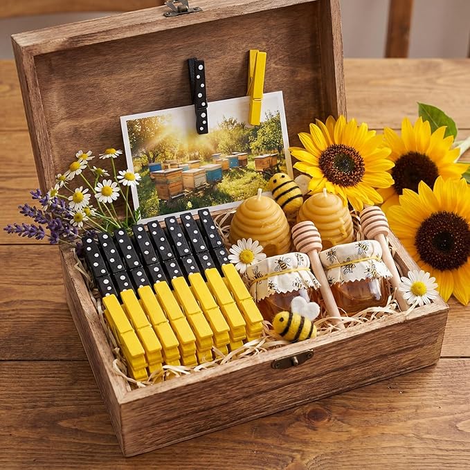 Weysat 120 Pcs Bee Festival Colored Clothes Pins 2.9 Wooden Funny Clothespins - Image 6