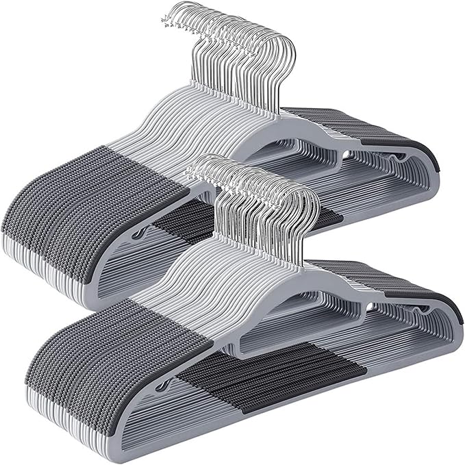 30 Pack Plastic Clothes Hangers- 16.5 Inch Slim Space Saving Hangers by BGRQRIQ