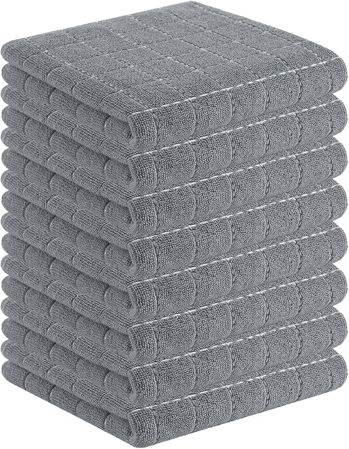 Homaxy 100% Cotton Terry Kitchen Towels, Checkered Designed, Soft and Super by Homaxy
